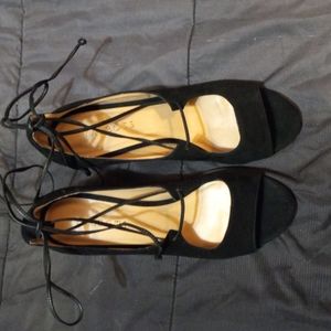 TALBOTS OPEN TOED ANKLE STRAP HEELS SIZE 7.5